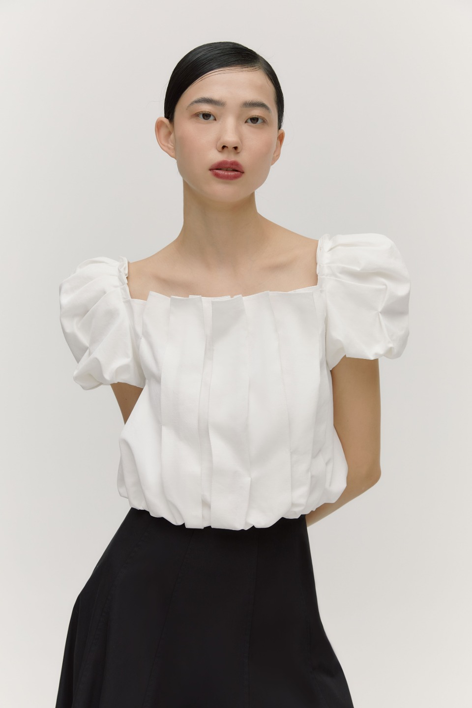 Hand Tucked Blouse [White]