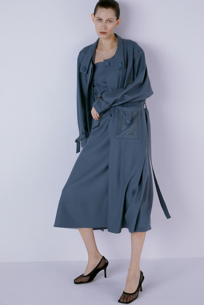 Patch-Pocket Single-Breasted Trench Coat
